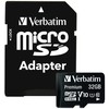 Verbatim Premium, 32 GB, Micro SDHC, 10 klasė, 10 MB/s, 10 MB/s, Juoda