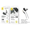 Ausinės MTK OnePlus mikrofon med clips - Sort - 3 meter kabelis - Mini Jack
