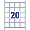 AVERY Zweckform identifikavimo etiketės, 45 x 45 mm, baltos kvadratinės, nuimamos, nepadengtas popierius, - 1 vnt. (6252REV-10)