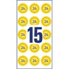 AVERY Avery 6943-2024 Ø 20 mm, 120 Etiketter, Gul Gul 152x70x3,5mm (8stk) - (8 pce pr. blister emballage)