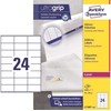 AVERY L7180-100, balta, lipnių etikečių spausdintuvas, A4, stačiakampės, 70 mm, 36 mm