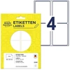 Avery Zweckform „Avery“ rankinės etiketės, Baltos, 80 x 54 mm, Balta, Apvalus stačiakampis, 80 x 54 mm, Universalios, Popierius, 4 vnt.