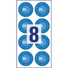 AVERY Blå inspektionsetiket Ø30 mm med årstal 20__ til selv at udfylde, Vinyl Blå - (10 ark x 8 stk.)