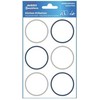 AVERY Etiketter Ø48 mm, hvid med farvet ramme, aftagelige - (4 ark x 6 stk.)