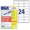 AVERY Etykiety universalus 70x36 mm balta med Ultragrip - (65 ark x 24 stk.)