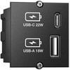 Bachmann Elektros lizdas USB A + USB C juoda (917.227)