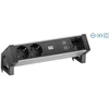 Bachmann DESK2 ALU juoda 2xProtect.USB, kroviklis USB 22 W A&C 1xABD 0,2 m GST18 (19.07.2394)