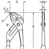 Bahco Slip joint pliers, Slip-joint pliers, 3.5 cm, 9.5 mm, PVC, Oranžinis, 240 mm