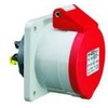 fix-pro BALS CEE lizdas H6 400V 32A 5 polių, raudonas, įleidžiamas, flanšas 75x75 mm, „Quick Connect®“ IP44, poliamidas
