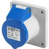 BALS CEE įleidžiamas lizdas H6 230V 16A 3 polių mėlynas tiesus flanšas 75x75 mm, „Quick Connect®“ IP44, poliamidas