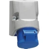 BALS CEE Vægstikdåse H6 230V 16A 3 polet blå breddexhøjde 64x87mm, top M20 bund M20, Quick Connect® IP44, polyamid