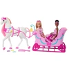Mattel BARBIE NUTCRACKER LAND OF SWEETS žirgo ir rogių rinkinys - Spragtuko kolekcija (JNH63)