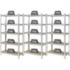 Basetech 2142910 Lentynos sunkiems daiktams, 175 kg, 3 dalių rinkinys (P x A x G), 900 x 1800 x 400 mm, GS, metalas, MDF, medinės grindys, cinkuota, sidabrinė