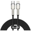 Baseus Cafule, 1 m, Lightning, USB C, Kištukas, Kištukas, Juoda