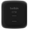 Įkroviklis Belkin BOOSTCHARGE WCH020KQBK PD + PPS 2x USB-C 67 W Juodas (WCH020KQBK)