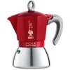 Bialetti Moka Induktion, Moka pot, 0.28 L, Raudona, Nerūdijantis plienas, Aliuminio, Nerūdijantis plienas, 6 cups, 1 pc(s)