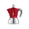 Bialetti Moka Induktion, Moka pot, 0.28 L, Raudona, Nerūdijantis plienas, Aliuminio, Nerūdijantis plienas, 6 cups, 1 pc(s)