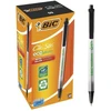 BIC Clic Stic, Clip, ištraukiamas tušinukas su užsegimu, juodas, vidutinio dydžio