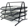BNTOFFICE Dokumentų dėklų rinkinys, metalinis, MESH, su 3 dėklais, juodos spalvos