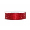 Party Deco Juostelė satino 25mm/25m raudona su taškiukais