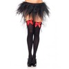 Boland Traciks Leg Avenue Juodas Nylon Thigh Highs with Raudona Bow One Size - Elegant Hosiery