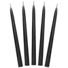 Party Deco Ilgos didelės žvakės 24cm 10vnt juodos