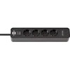 Brennenstuhl EXTENSION ECOLOR 4PL 2USB C 1.5M Juodas