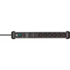 Brennenstuhl 1391010600, 3 m, Vidinis, Kampinis, IP20, Juoda, Sidabras, 6 kintamosios srovės lizdai
