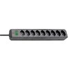 Brennenstuhl ECO-LINE LIZDAS SU JUNGIKLIU 9 LIZDŲ Juodas 2M *CH*