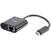 Adapteris USB C2G USB-C - RJ-45 + USB-C Juodas (82408)