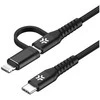 Celly 2-i-1-kabelis USB-C - USB-C/Lightning 100W 2m Svart