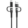 CELLY 4-IN-1 CABLE A+C TO C+LIGHT 2M BK