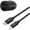 CELLY CCMINILIGHT ? CAR CHARGER USB-C+USB-C TO LIGHTNING CABLE 20W [PRO POWER]
