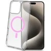 Celly „Gelskinmag“ magnetinis dėklas „MagSafe iPhone 16 Pro Max“, skaidrus + rožinis