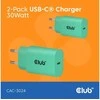 Įkroviklis Club 3D Club3D Lifestyle kroviklis USB-C 30Watt 2 vnt. žalia retail