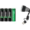 „Coast AA“ įkraunamos baterijos 1,5 V, 2400 mAh, USB-C, 4 vnt.
