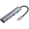HUB USB Conceptronic Huby i koncentratory USB 3.2 Gen 1 (3.1 Gen 1) Type-C 5000 Mbit/s pilka (HUBBIES22G)