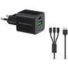 Įkroviklis Conceptronic CONCEPTRONIC Ladegerät 2Port 33W,1xUSB-C,1xUSB-A +3-in-1 sw