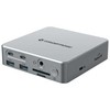 Šakotuvas Carruzzo Conceptronic DONN25G knyginių kompiuterių dokas / jungčių replikatorius Vielinis USB 3.2 Gen 2 (3.1 Gen 2) Type-C Sidabras