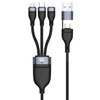 USB kabelis Conceptronic USB-C USB-A - USB-C + microUSB + Lightning 1.5 m Juodas (ETTA05B15)