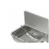 Contura Steel Ab „Contura“ įleidžiama kriauklė Cu44B - nerūdijančio plieno 460x335 su galine plokšte ir perpildymo vožtuvu