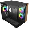 Cooler Master Elite 481 Wood, Tower-case - juodas/holz, Tempered Glass x 2