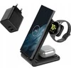 Crong – Set GaN Sieninis 35W įkroviklis ir belaidis įkroviklis PowerSpot Pivot Stand 3in1
