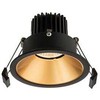 Solar Plus INVERSO II 90 įleidžiamas šviestuvas 11W 950LM 2700K CRI90, išpjova Ø90mm, juodas su auksiniu reflektoriumi - PROFESSIONAL