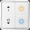 Solar Plus Belaidis „Bluetooth“ mygtukas su 4 mygtukais, leidžiantis rankiniu būdu pritemdyti ir valdyti spalvų temperatūrą.
