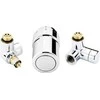 Danfoss RTX vožtuvų komplektas, chromuotas - grįžimas kairėje T formos praustuvo pusėje 013G4133