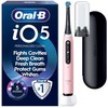 „Oral B iO5“ elektrinis dantų šepetėlis – rožinis – 1 šepetėlio galvutė, aukščiausios kokybės kelioninis dėklas