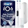 „Oral B iO6“ elektrinis dantų šepetėlis – baltas – 2 šepetėlių galvutės, aukščiausios kokybės kelioninis dėklas