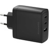 Nešiojamojo kompiuterio maitinimo adapteris dbramante re-charge - Maitinimo šaltinis - 100 Watt - 3 wyjścia (2 x USB-C, USB) - juoda