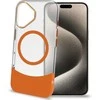 Dėklas Celly Magdual MagSafe-kompatibelt skal iPhone 16 Oranžinis + Transparent